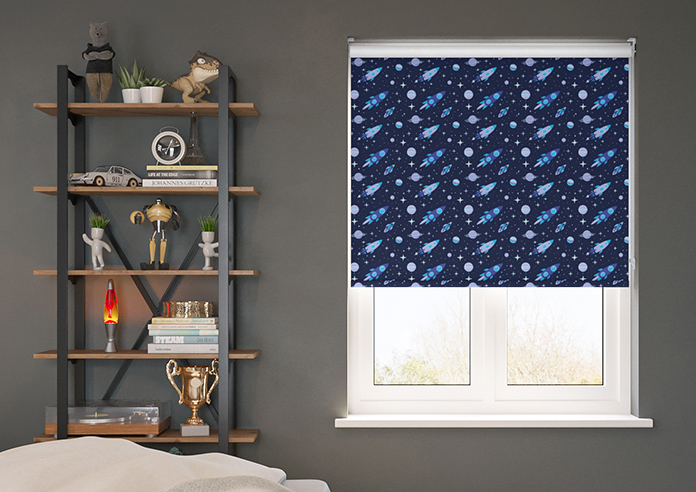 Rocket Adventure, Astral Blue - Twist&Fit Roller Blind - Image 3